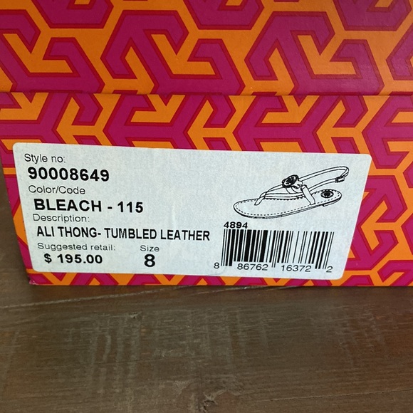 Tory Burch Ali Thong Leather Bleach Sandals size 8 - Picture 4 of 5